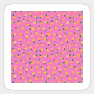 Pineapples on Pink Sticker